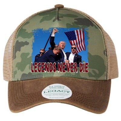 Trump Shot Fist Pumped 2024 Pray For Trump Legends Never Die Legacy Tie Dye Trucker Hat