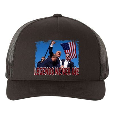 Trump Shot Fist Pumped 2024 Pray For Trump Legends Never Die Yupoong Adult 5-Panel Trucker Hat