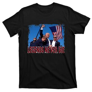 Trump Shot Fist Pumped 2024 Pray For Trump Legends Never Die T-Shirt