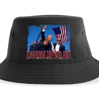 Trump Shot Fist Pumped 2024 Pray For Trump Legends Never Die Sustainable Bucket Hat