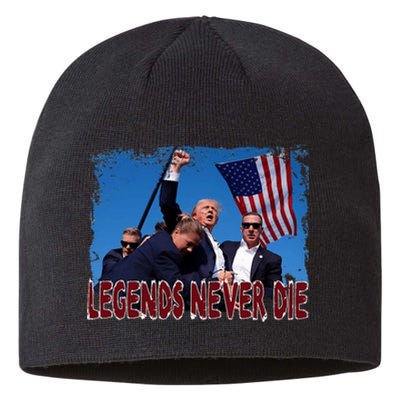 Trump Shot Fist Pumped 2024 Pray For Trump Legends Never Die Sustainable Beanie