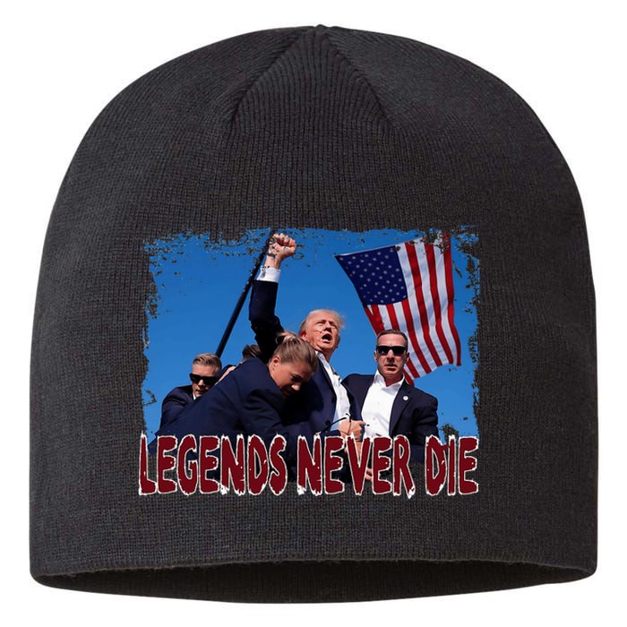 Trump Shot Fist Pumped 2024 Pray For Trump Legends Never Die Sustainable Beanie