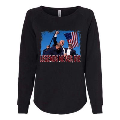 Trump Shot Fist Pumped 2024 Pray For Trump Legends Never Die Womens California Wash Sweatshirt