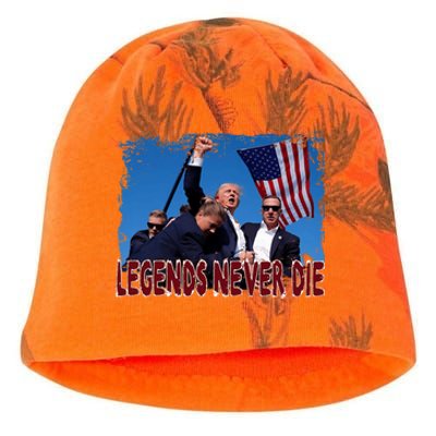 Trump Shot Fist Pumped 2024 Pray For Trump Legends Never Die Kati - Camo Knit Beanie