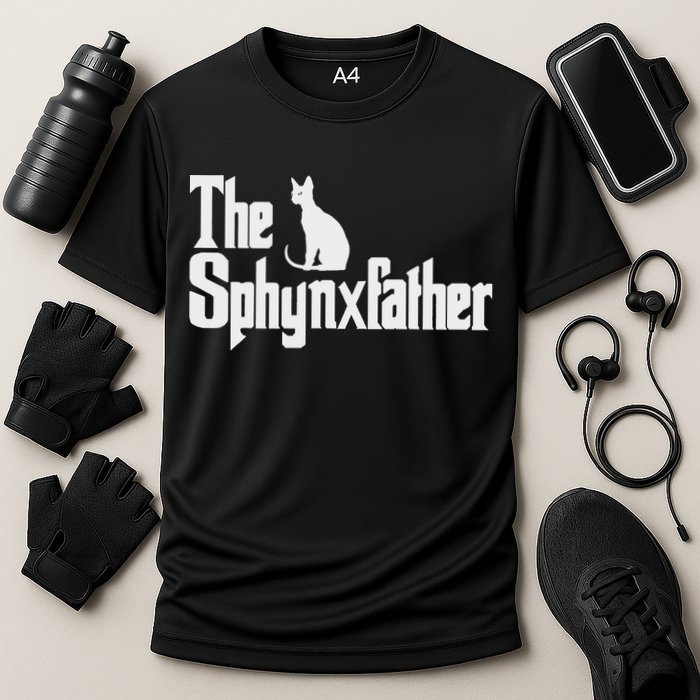The Sphynxfather Funny Cat Dad Sphynx Lover Gifts Cooling Performance Crew T-Shirt