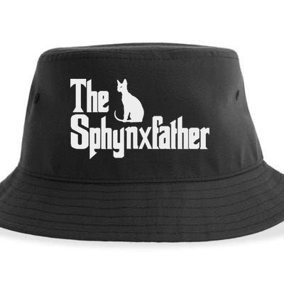 The Sphynxfather Funny Cat Dad Sphynx Lover Gifts Sustainable Bucket Hat