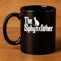The Sphynxfather Funny Cat Dad Sphynx Lover Gifts 11oz C Handle Ceramic Mug