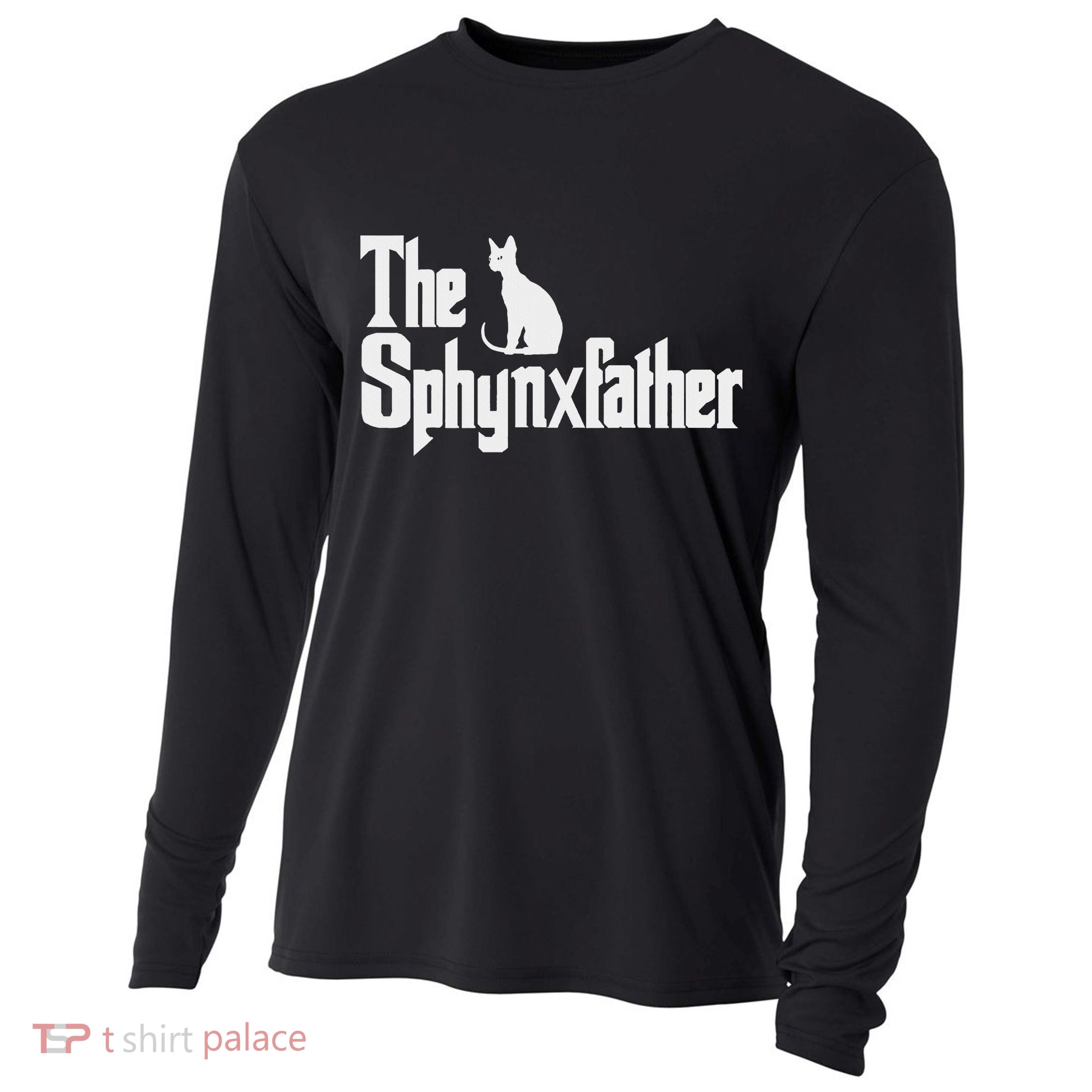 The Sphynxfather Funny Cat Dad Sphynx Lover Gifts Cooling Performance Long Sleeve Crew