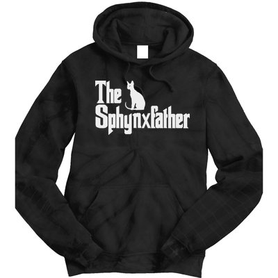 The Sphynxfather Funny Cat Dad Sphynx Lover Gifts Tie Dye Hoodie