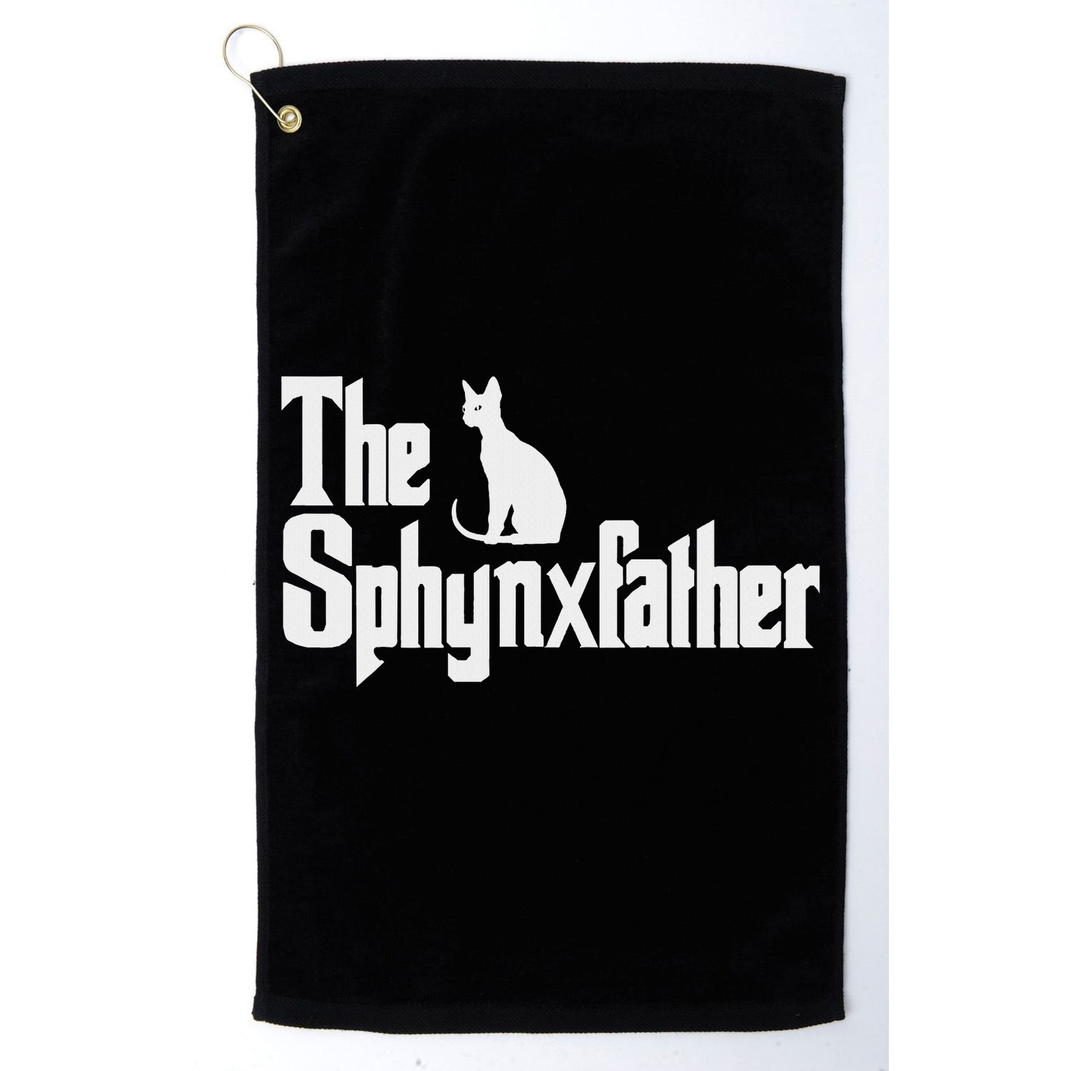 The Sphynxfather Funny Cat Dad Sphynx Lover Gifts Golf Towel