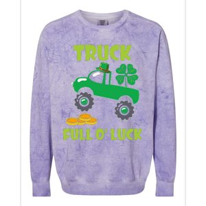 Truck Shamrock Full Oluck Patricks Day Colorblast Crewneck Sweatshirt