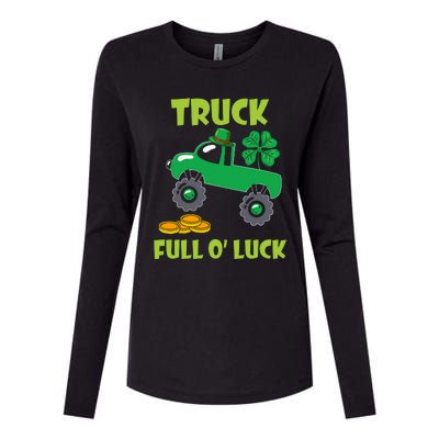 Truck Shamrock Full Oluck Patricks Day Womens Cotton Relaxed Long Sleeve T-Shirt