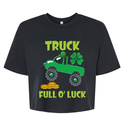 Truck Shamrock Full Oluck Patricks Day Bella+Canvas Jersey Crop Tee