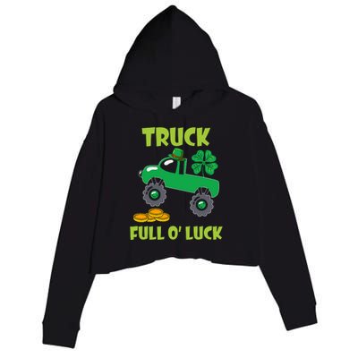 Truck Shamrock Full Oluck Patricks Day Crop Fleece Hoodie