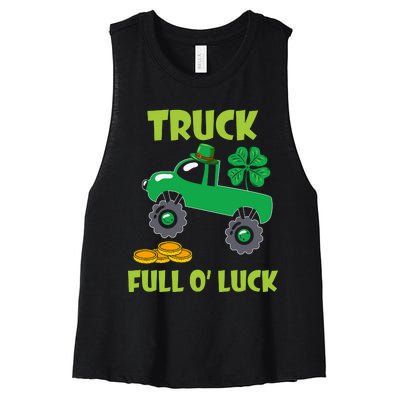 Truck Shamrock Full Oluck Patricks Day Women's Racerback Cropped Tank