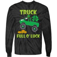 Truck Shamrock Full Oluck Patricks Day Tie-Dye Long Sleeve Shirt