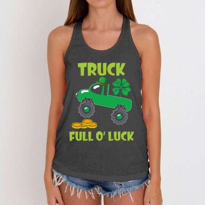 Truck Shamrock Full Oluck Patricks Day Women's Knotted Racerback Tank