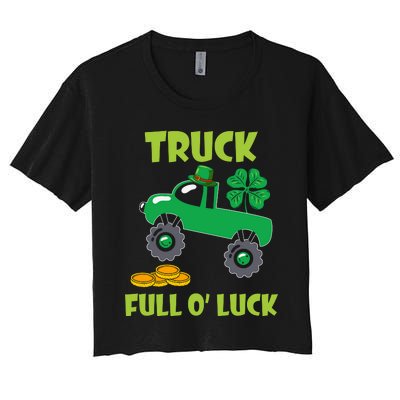 Truck Shamrock Full Oluck Patricks Day Women's Crop Top Tee