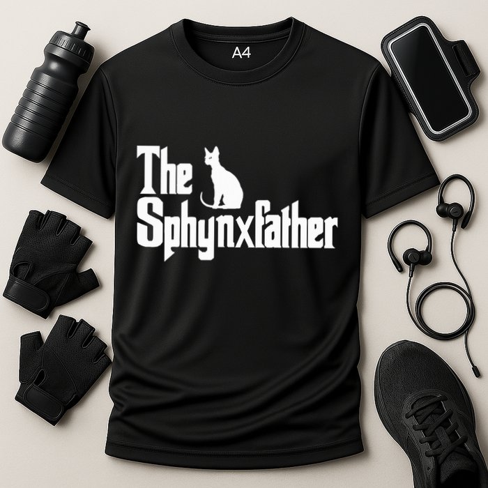 The Sphynxfather Funny Cat Dad Sphynx Lover Gifts Cooling Performance Crew T-Shirt