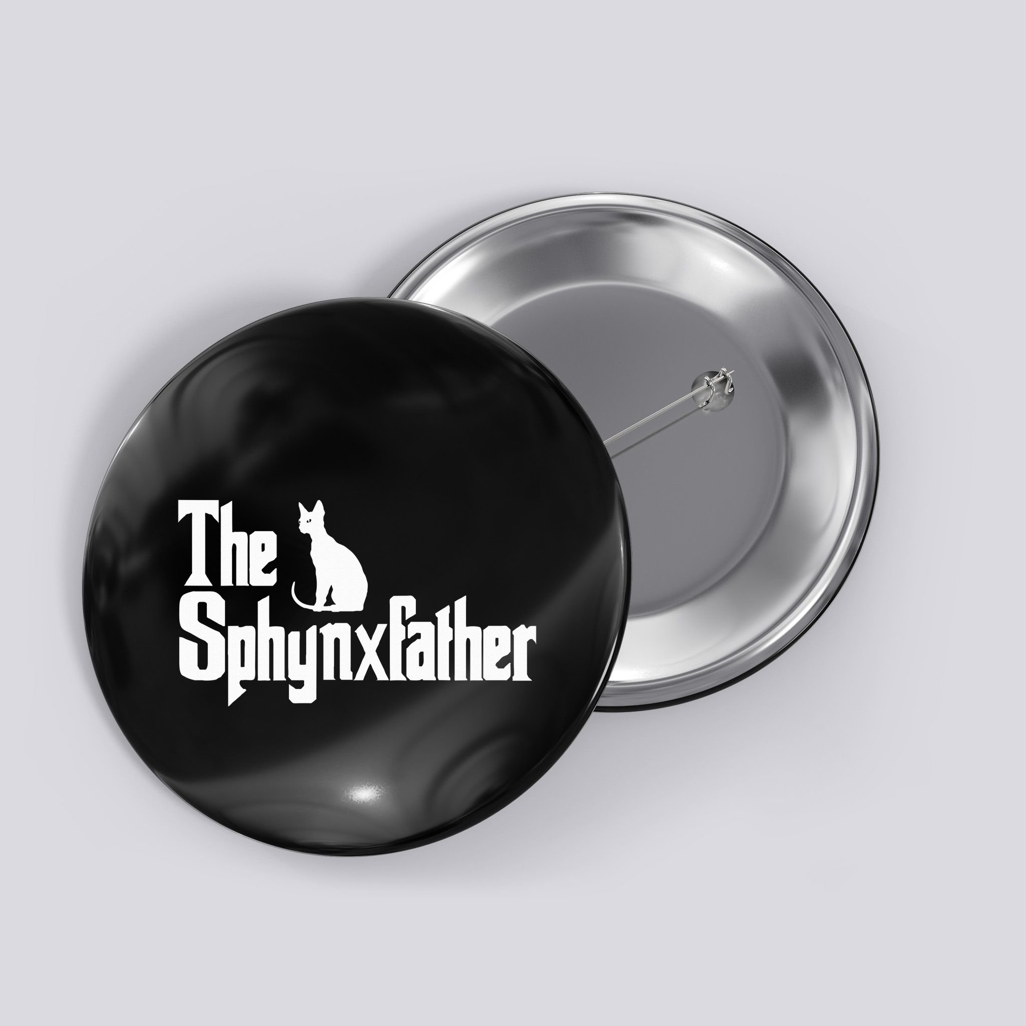 The Sphynxfather Funny Cat Dad Sphynx Lover Gifts Button