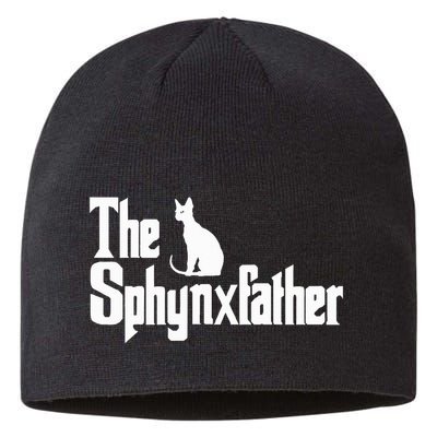 The Sphynxfather Funny Cat Dad Sphynx Lover Gifts Sustainable Beanie