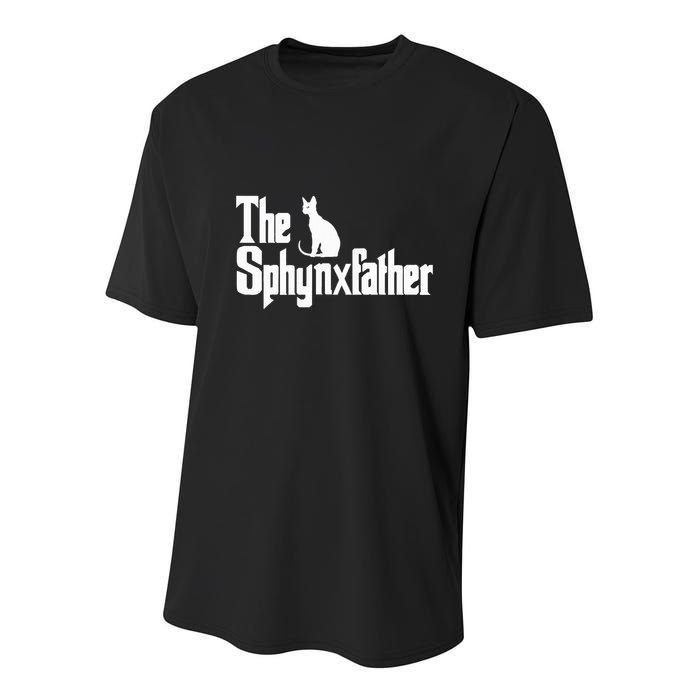 The Sphynxfather Funny Cat Dad Sphynx Lover Gifts Youth Performance Sprint T-Shirt