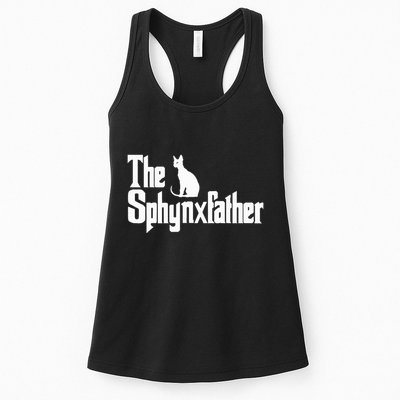 The Sphynxfather Funny Cat Dad Sphynx Lover Gifts Womens Tank Top