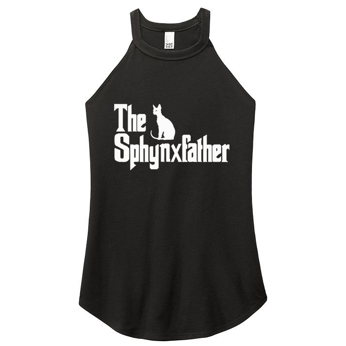 The Sphynxfather Funny Cat Dad Sphynx Lover Gifts Women's Perfect Tri Rocker Tank