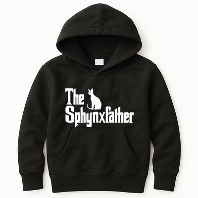 The Sphynxfather Funny Cat Dad Sphynx Lover Gifts Kids Hoodie