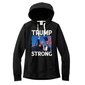 Trump Strong Fist Hand Vote 2024 Bold Design Women's Fleece Hoodie