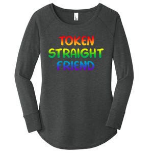 Token Straight Friend Rainbow Colors LGBT Women's Perfect Tri Tunic Long Sleeve Shirt