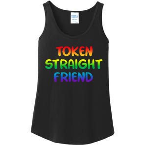 Token Straight Friend Rainbow Colors LGBT Ladies Essential Tank