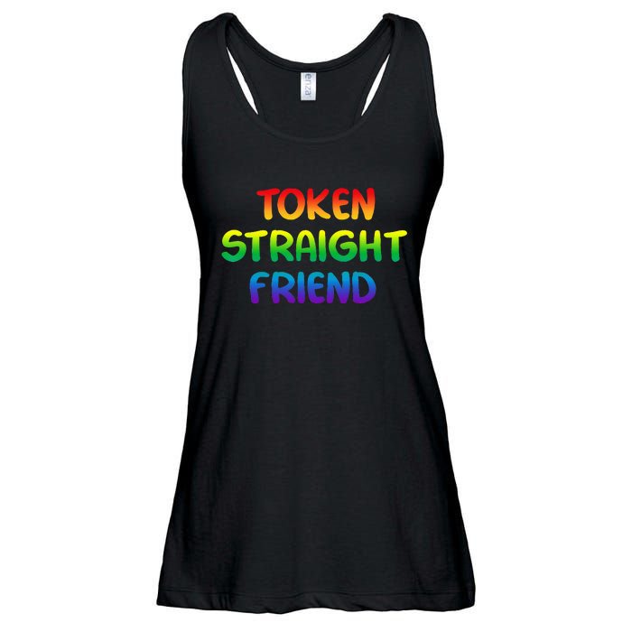 Token Straight Friend Rainbow Colors LGBT Ladies Essential Flowy Tank