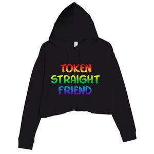 Token Straight Friend Rainbow Colors LGBT Crop Fleece Hoodie