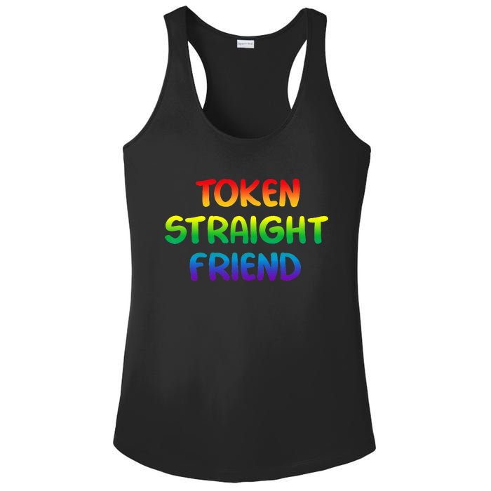 Token Straight Friend Rainbow Colors LGBT Ladies PosiCharge Competitor Racerback Tank