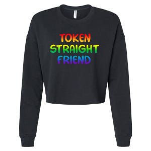 Token Straight Friend Rainbow Colors LGBT Cropped Pullover Crew