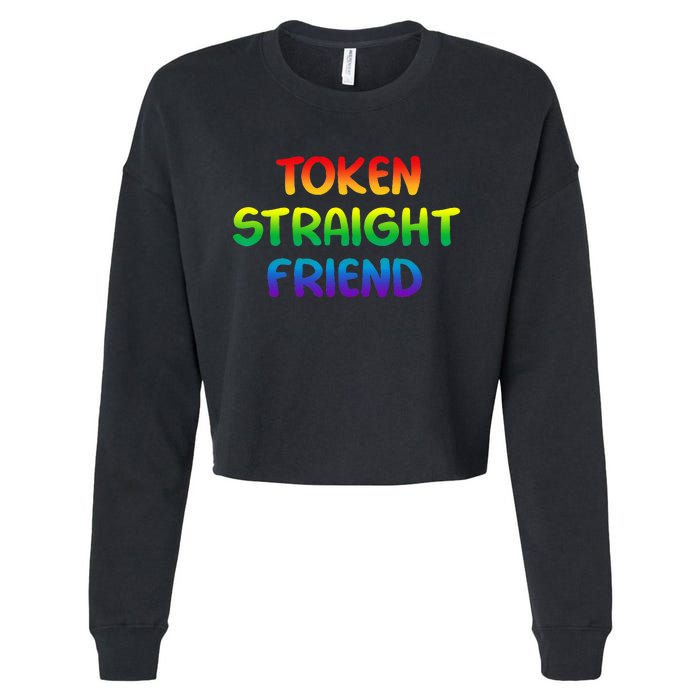 Token Straight Friend Rainbow Colors LGBT Cropped Pullover Crew