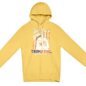 Trump Supporter Funny Gift Yes Im A Trump Get Over It Meaningful Gift Premium Pullover Hoodie