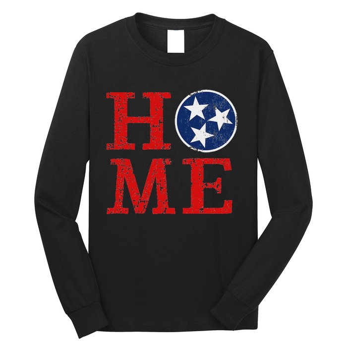 Tennessee State Flag Artwork Unique Vintage Art Gift Tn Home Long Sleeve Shirt