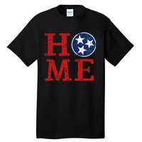 Tennessee State Flag Artwork Unique Vintage Art Gift Tn Home Tall T-Shirt