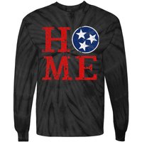 Tennessee State Flag Artwork Unique Vintage Art Gift Tn Home Tie-Dye Long Sleeve Shirt