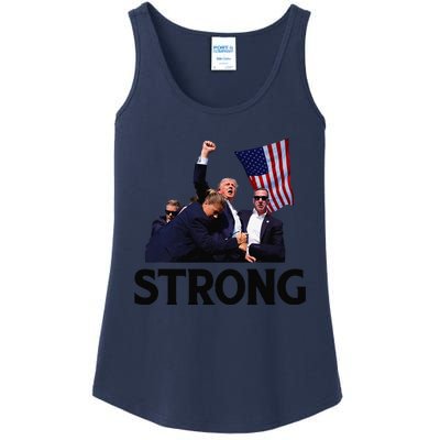 Trump Strong Fist Hand Us Vote Trump 2024 Survives Rally Ladies Essential Tank