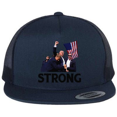 Trump Strong Fist Hand Us Vote Trump 2024 Survives Rally Flat Bill Trucker Hat