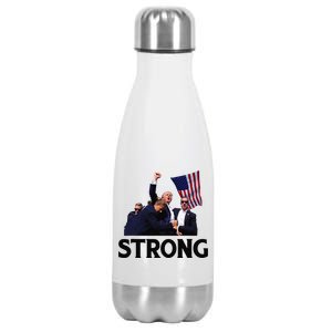 Trump Strong Fist Hand Us Vote Trump 2024 Survives Rally Stainless Steel Insulated Water Bottle