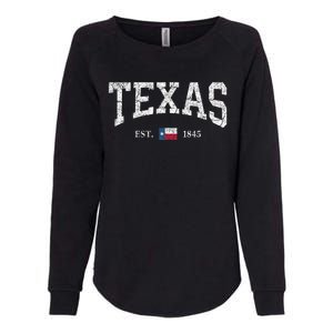 Texas State Flag Distressed Womens California Wash Sweatshirt