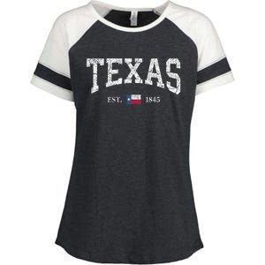 Texas State Flag Distressed Enza Ladies Jersey Colorblock Tee