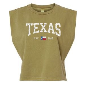 Texas State Flag Distressed Garment-Dyed Women's Muscle Tee