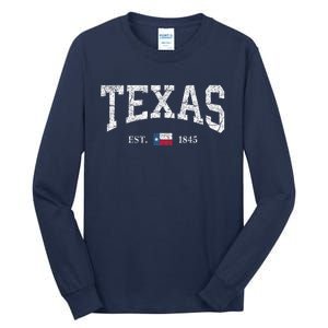 Texas State Flag Distressed Tall Long Sleeve T-Shirt