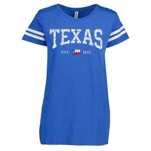 Texas State Flag Distressed Enza Ladies Jersey Football T-Shirt