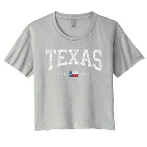 Texas State Flag Distressed Women's Crop Top Tee